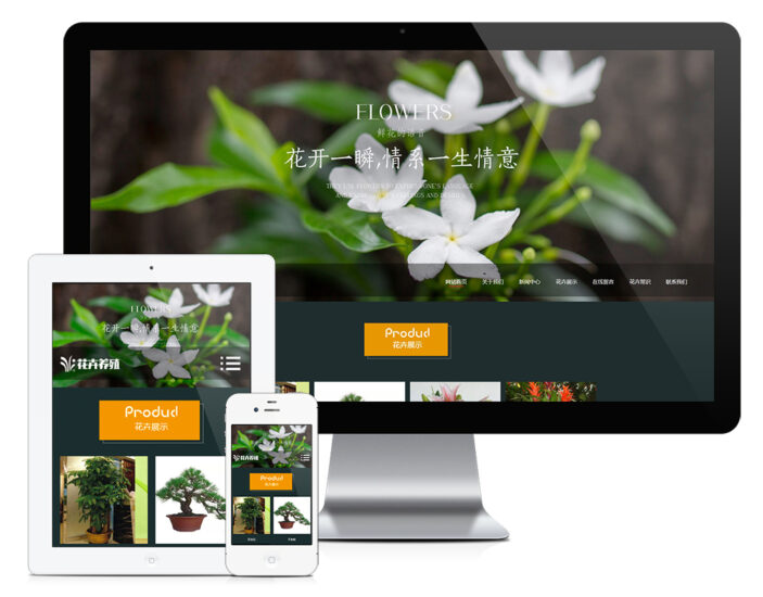 响应式绿植种植花卉类网站模板 --乐知兔资源网-网创项目中心-福缘论坛副业项目整合平台